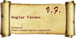 Vogler Ferenc névjegykártya